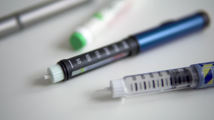 Insulin pens closeup