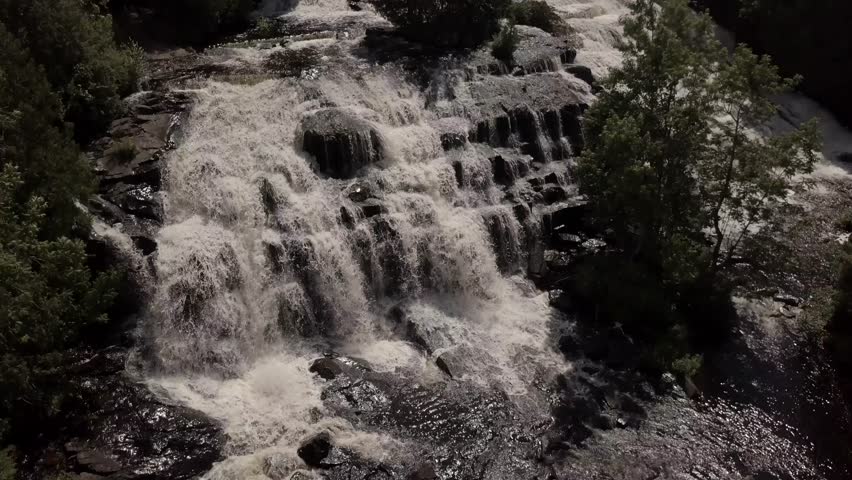 Drone Shot of U.P. Michigan Waterfalls. Shot with a DJI Mavic Pro.
