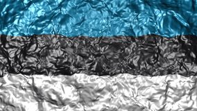 4K Ultra High Definition Video of realistic wavy flag over water background with seamless loops