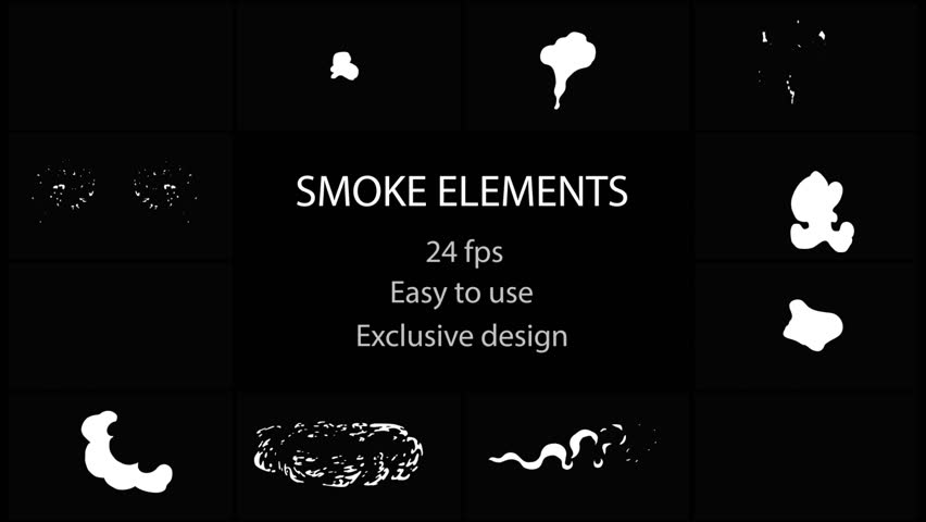 2D FX Smoke Elements. Hand drawn and frame by frame animated. Just drop elements to your project. Easy to customize with your favorite software. Alpha channel included. More elements in our portfolio