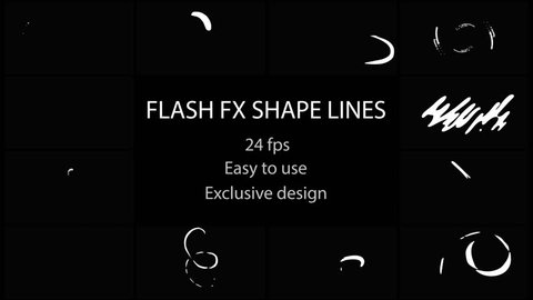 Flash FX Shape Lines. Hand drawn and frame by frame animated. Just drop elements to your project. Easy to customize with your favorite software. Alpha channel included. More elements in our portfolio