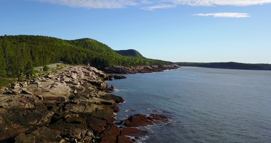 Aerial view of Acadia National Park in Maine 