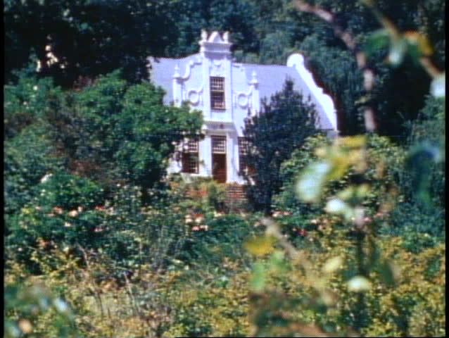 CAPE TOWN, SOUTH AFRICA, 1982, Stellenbosch, Dutch style gabled building, winery