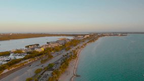 Flying Over Hobie Island Beach Park With Drone