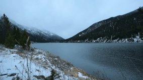 Beautiful Video of Lake during Winter in Montana United States