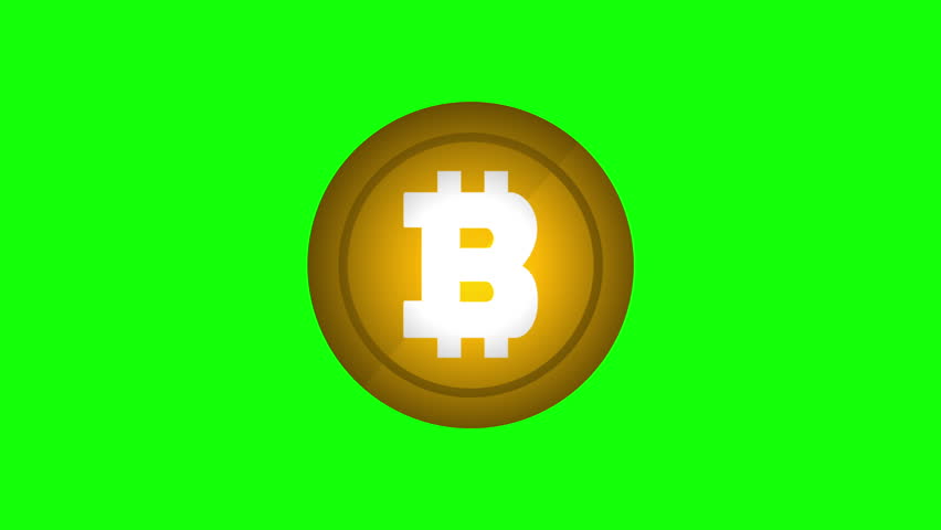 Bitcoin Rotating Animation Loop in 3D with Green Background Royalty-Free Stock Footage #1013540489