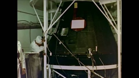 CIRCA 1961 - The Freedom 7 undergoes final test procedures shortly before it is due to launch.