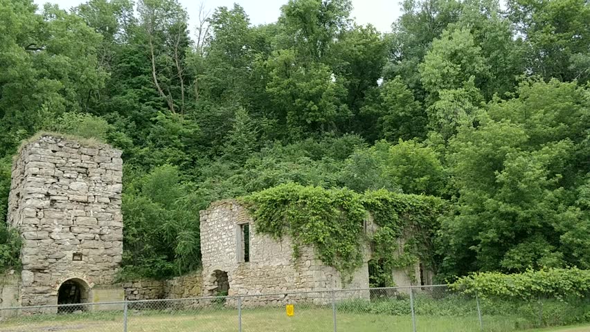 Ruins of Quick Lime Factory at High Cliff State Park in Wisconsin
