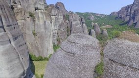 Drone footage from Meteora in Kalambaka, a rock formation in central Greece.