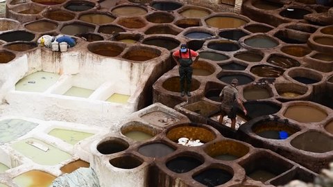 Leather tannery in Morocco