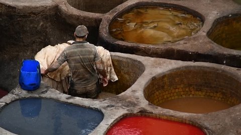 Leather tannery Morocco