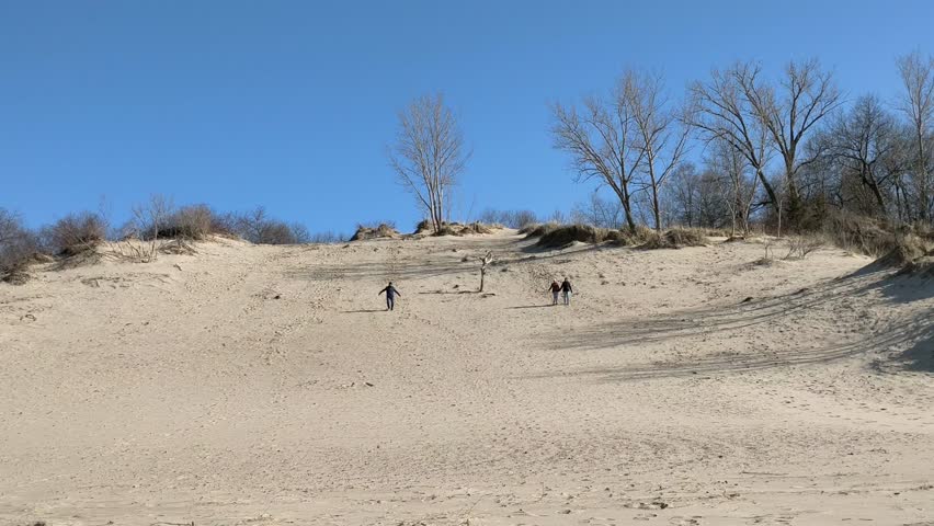 Goofy run on a sand dune to have some random fun