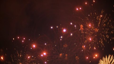 beautiful fireworks show in the night sky hd