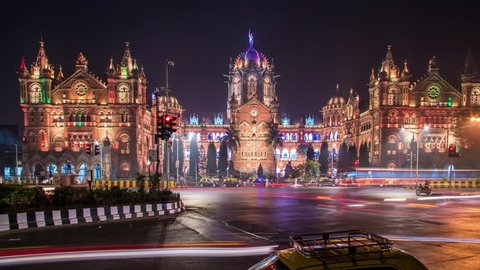 Night timelapse in Mumbai, India
