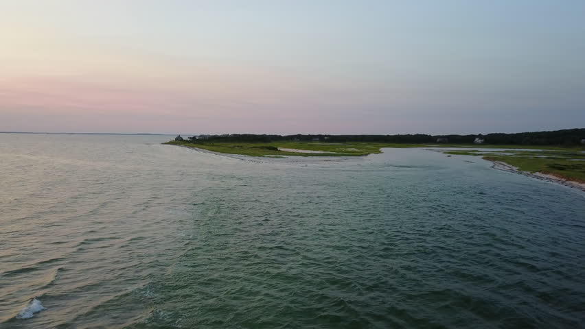 A Slow sunset scenic fly into a stunning salt water marsh on Falmouth, Cape Cod.