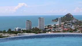 Dramatic atmosphere Time lapse video clip of blue sky and clouds at Hua Hin famous resort town, Thailand.