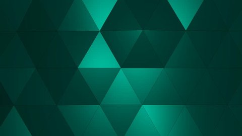 Loopable Abstract Green Blue Low Poly 3D surface as CG background. Soft Polygonal Geometric Low Poly motion background of shifting Red Orange polygons. 4K Fullhd seamless loop background render V1