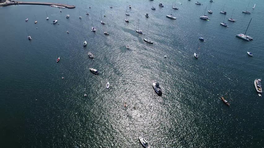 Sailing boats in the harbor in Newport, Rhode Island