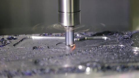 Automated programmed machine for metal processing. CNC milling machine. Lathe turning lathe.