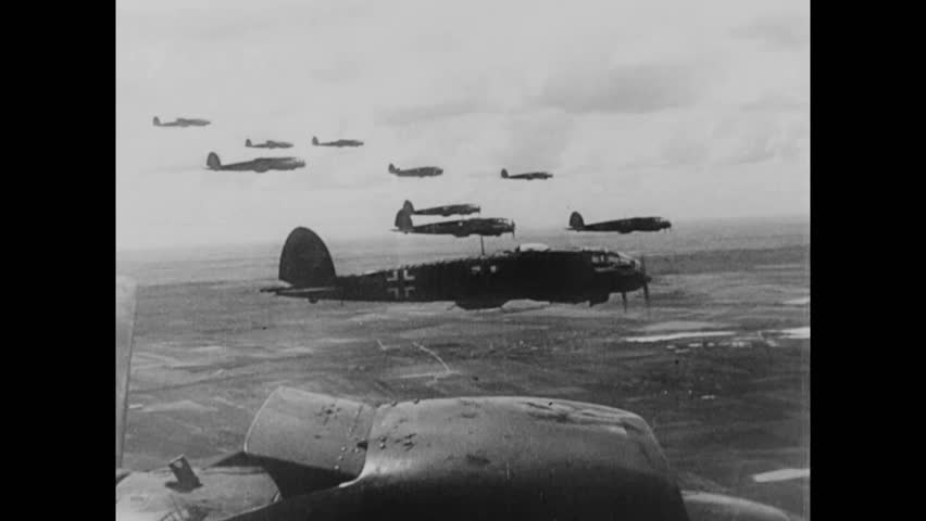 CIRCA 1939 - Polish warplanes are destroyed during aerial combat with the Luftwaffe in World War 2.