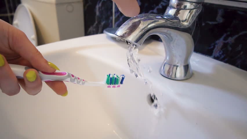 water pink toothbrush