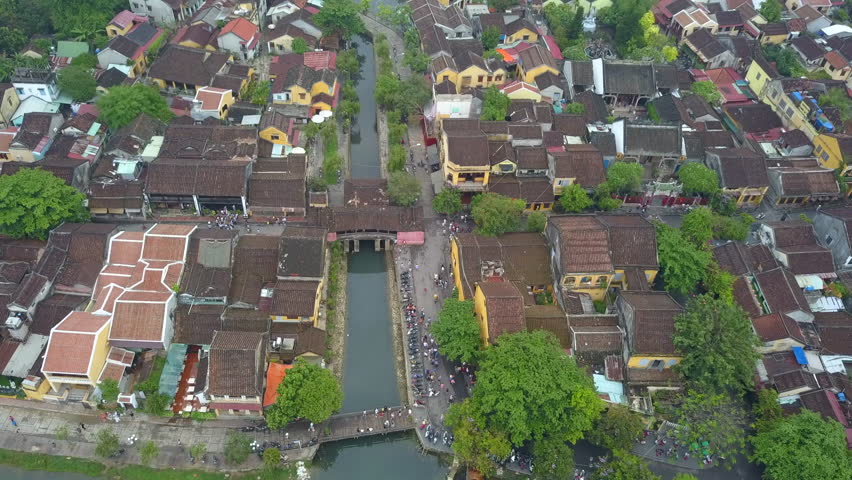 Hoi Vietnam Panorama Aerial View Hoi Stock Footage Video (100% Royalty ...
