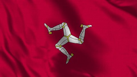 Isle of Man Flag Loop - Realistic 4K - 60 fps flag of the Isle of Man waving in the wind. Seamless loop with highly detailed fabric texture. Loop ready in 4k resolution