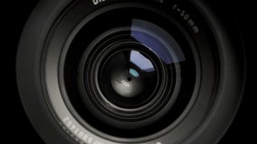 Medium format camera lens focusing and aperture opening and closing