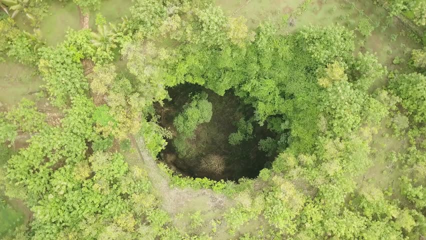 Aerial Shot of Jomblang Cave Stock Footage Video (100% Royalty-free