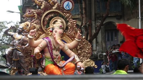 Mumbai Ganpati Festival Chinchpokli Chintamani processions - Mumbai, Maharashtra India
08 22 2016 