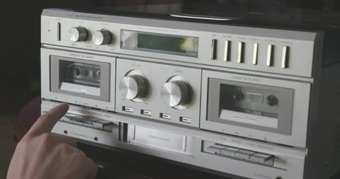 Playing Compact Cassette Tape on Vintage Silver Stereo System