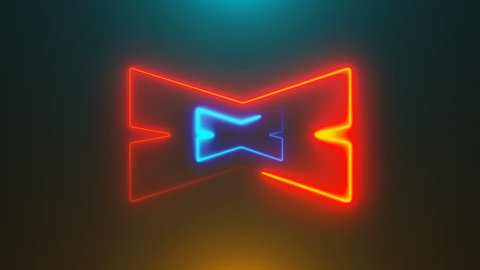 Many neon X shapes in space, abstract computer generated backdrop, 3D rendering backdround