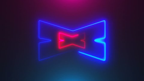 Many neon X shapes in space, abstract computer generated backdrop, 3D rendering backdround