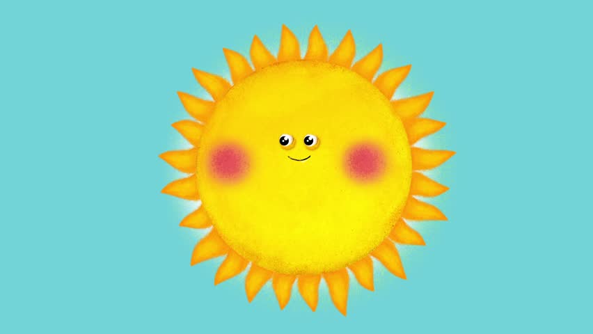 Isolated fun sun cartoon character with facial expressions. Seamless loop, alpha. Useful sun will bring alive your material – film, animation, presentation, etc... Royalty-Free Stock Footage #1013688278