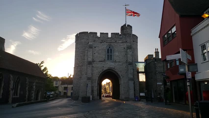 Sunset at the Westgate in Canterbury UK