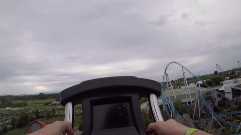 First person view on a german roller coaster 