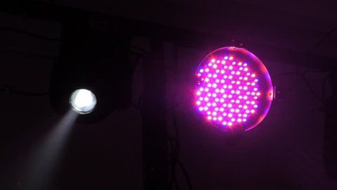 moving, dancing disco lamps flashing from side to side