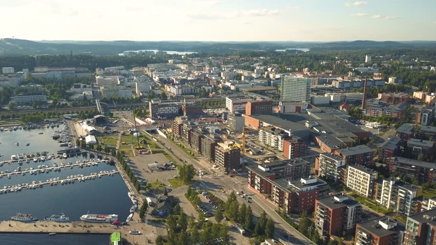 Aerial view of Jyvaskyla, town in central Finland