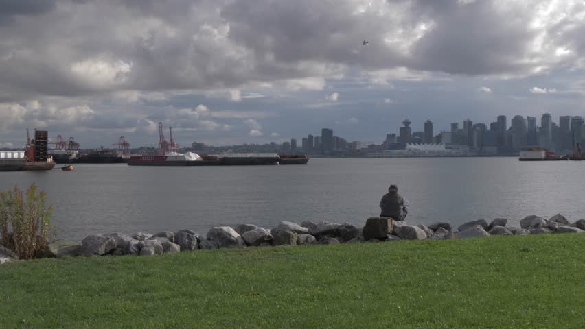 View of Vancouver Skyline from North Vancouver, British Columbia, Canada, North America