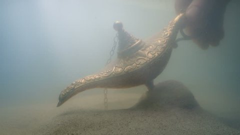Gold Lamp Picked Up Underwater