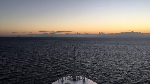 Timelapse of the Disney Cruise sailing into the sunrise