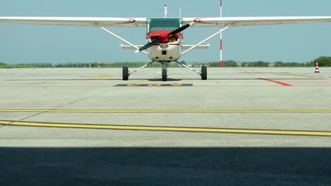 Cessna c150 at the aeroclub parking