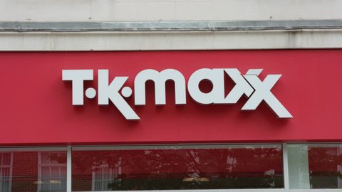southampton, United Kingdom (UK) - 06 19 2018: Shot of T.K. Maxx Sign on Highstreet