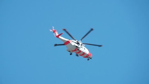 rescue helicopter flying in air
