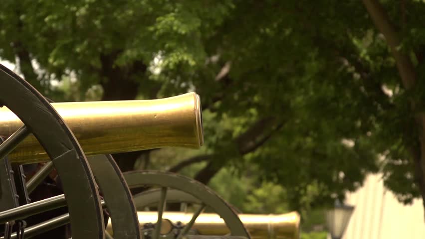 Civil war cannon fires round