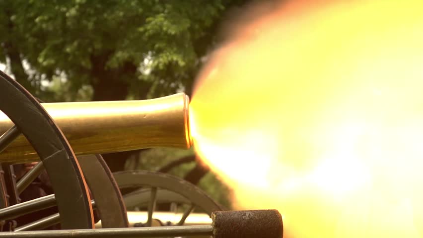 Civil war cannon fires round