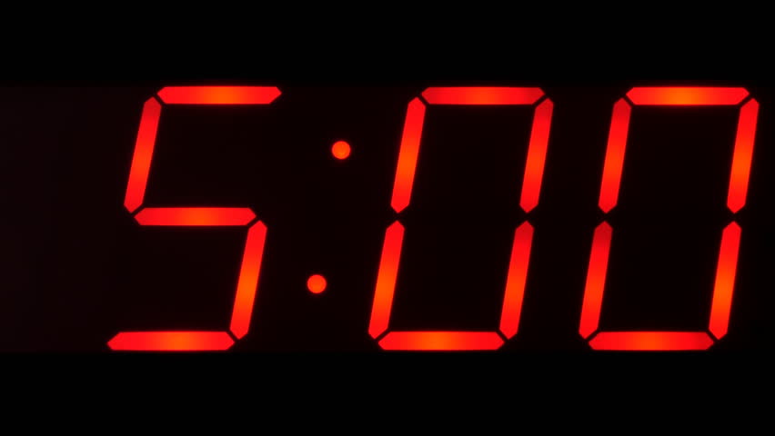 Close Huge Blackdark Clock Digital Displayscreen Stock Footage Video 