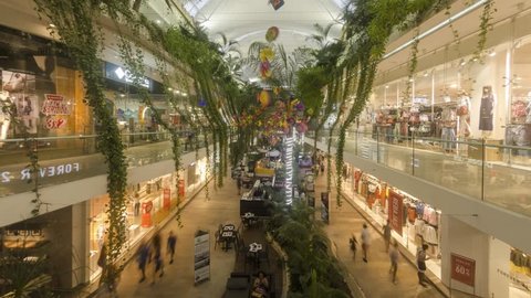 Playa del Carmen Mexico shopping center inside with local and tourist