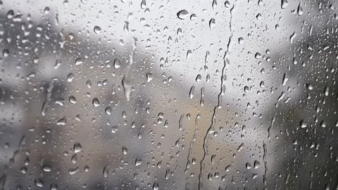 splashes water droplets on glass window Stock Footage Video (100% ...