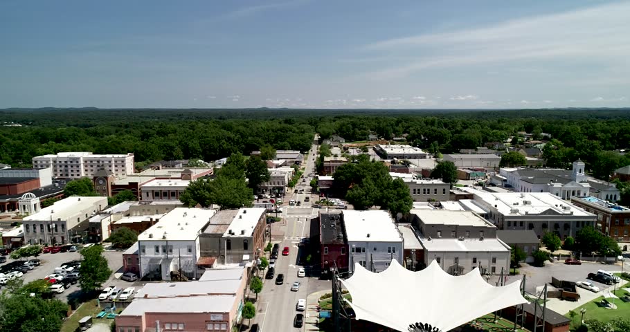 Aerial Video of Downtown Carrollton, Stock Footage Video (100% Royalty